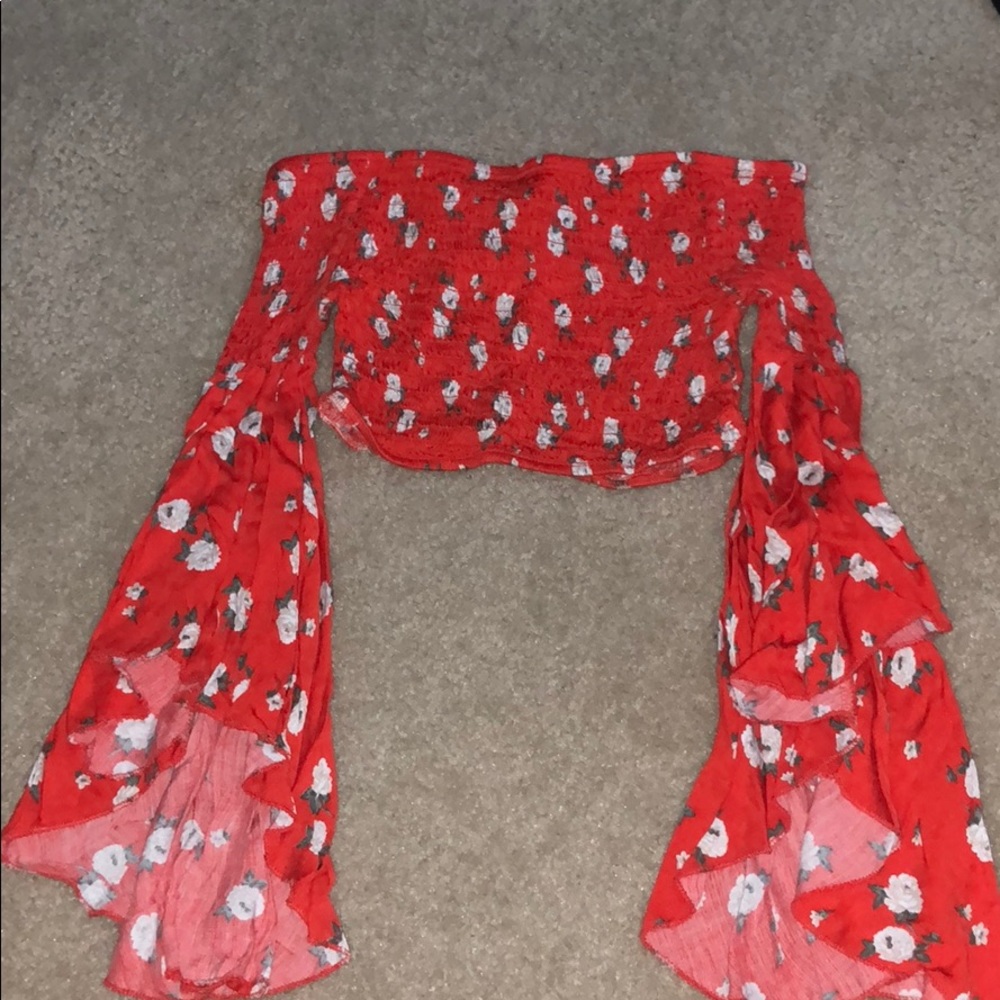 Bell sleeved crop top